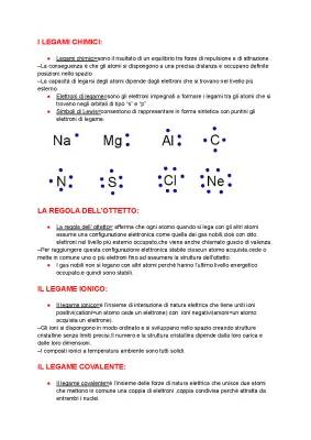 Legami chimici spiegati in modo semplice: schema, pdf, mappa concettuale e riassunto