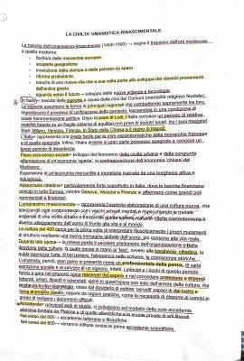 Rinascimento e Umanesimo: Riassunto e Materiali Didattici in PDF