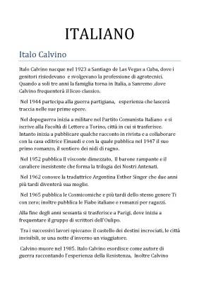 Italo Calvino: Riassunto, Vita e Opere per la Scuola Media