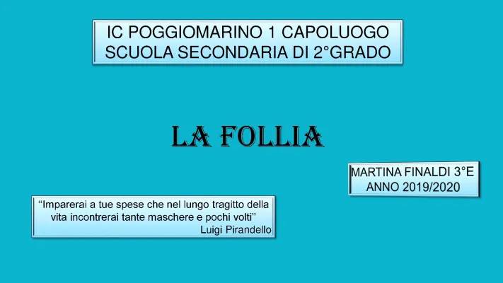 Tesina sulla Follia: Pirandello e Van Gogh, Collegamenti e Mappa Concettuale