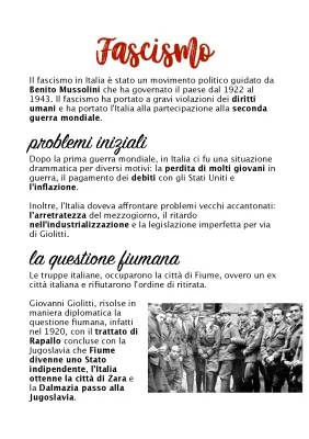 Il Fascismo in Italia: Riassunto Breve per la Terza Media