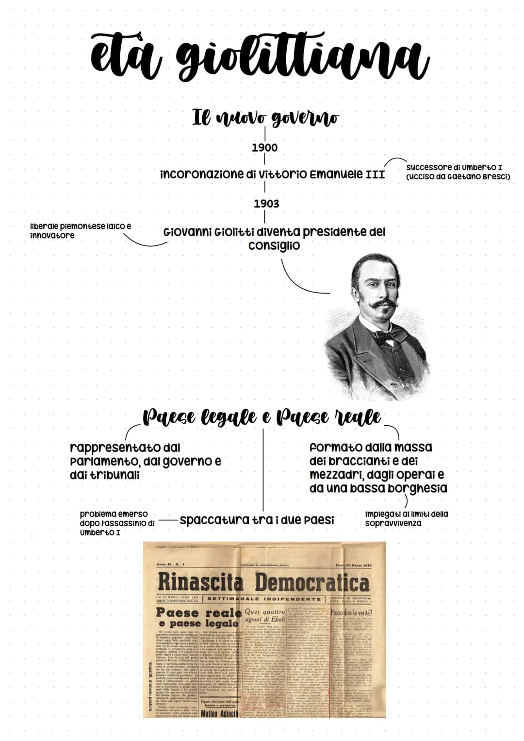 eta giolittiana
Il nuovo governo
liberale piemontese laico e
innovatore
incoronazione di Vittorio Emanuele III
rappresentato dal
Parlamento,