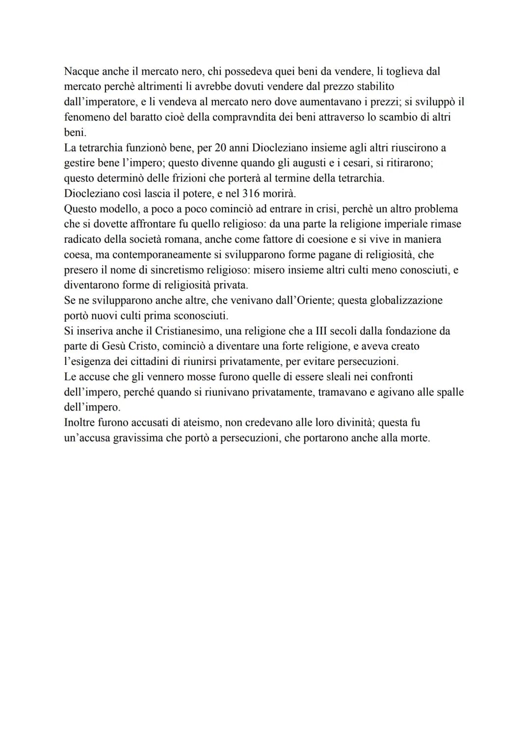 DIOCLEZIANO E LA CRISI DEL III SECOLO
La crisi del III secolo colpì profondamente roma; a governarla ci fu Diocleziano, un
imperatore che te