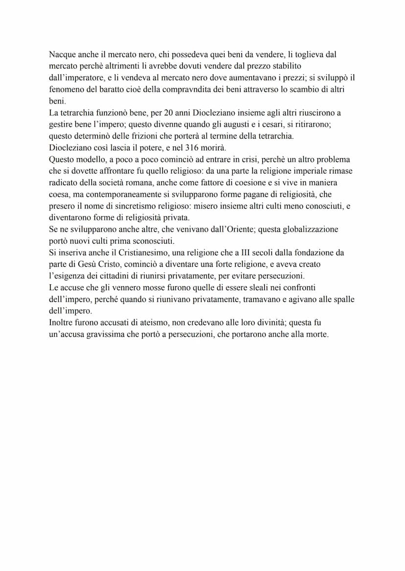 DIOCLEZIANO E LA CRISI DEL III SECOLO
La crisi del III secolo colpì profondamente roma; a governarla ci fu Diocleziano, un
imperatore che te