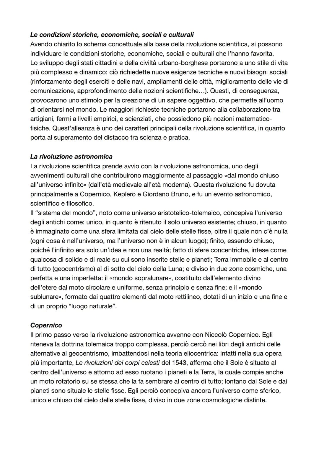 LA RIVOLUZIONE SCIENTIFICA (capitolo 1)
Nella storia contemporanea la nascita della scienza assume il ruolo di maggiore
importanza. Infatti,