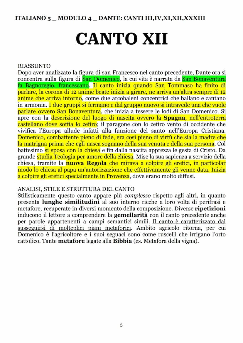 ITALIANO 5 MODULO 4 DANTE: CANTI III,IV,XI,XII,XXXIII
CANTO III
RIASSUNTO
Dopo la spiegazione data da Beatrice sulle macchie lunari, Dante c