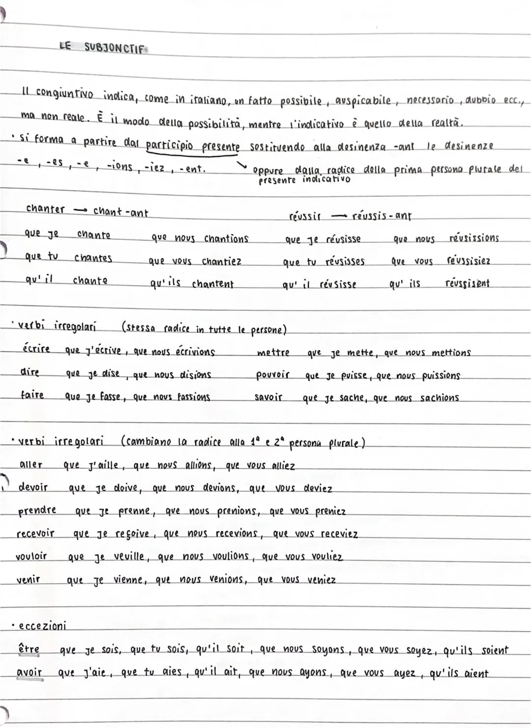 T
L'imperfetto si forma con la radice della prima persona plurale del presente.
indicativo e le desinenze evidenziate.
- fa eccezione être, 
