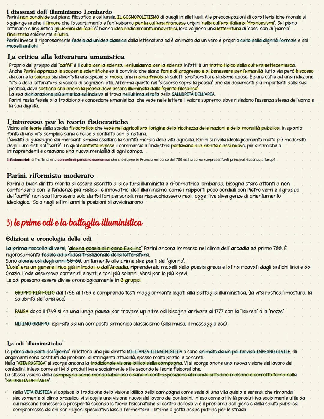 # Giuseppe parini

1) la vita
Nacque nel 1729 a Bosisio in Brianza da una famiglia di modeste condizioni. A 10 anni fu mandato a Milano per 