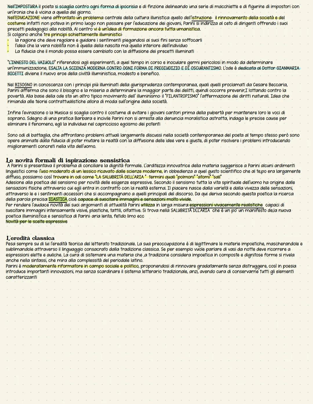 # Giuseppe parini

1) la vita
Nacque nel 1729 a Bosisio in Brianza da una famiglia di modeste condizioni. A 10 anni fu mandato a Milano per 