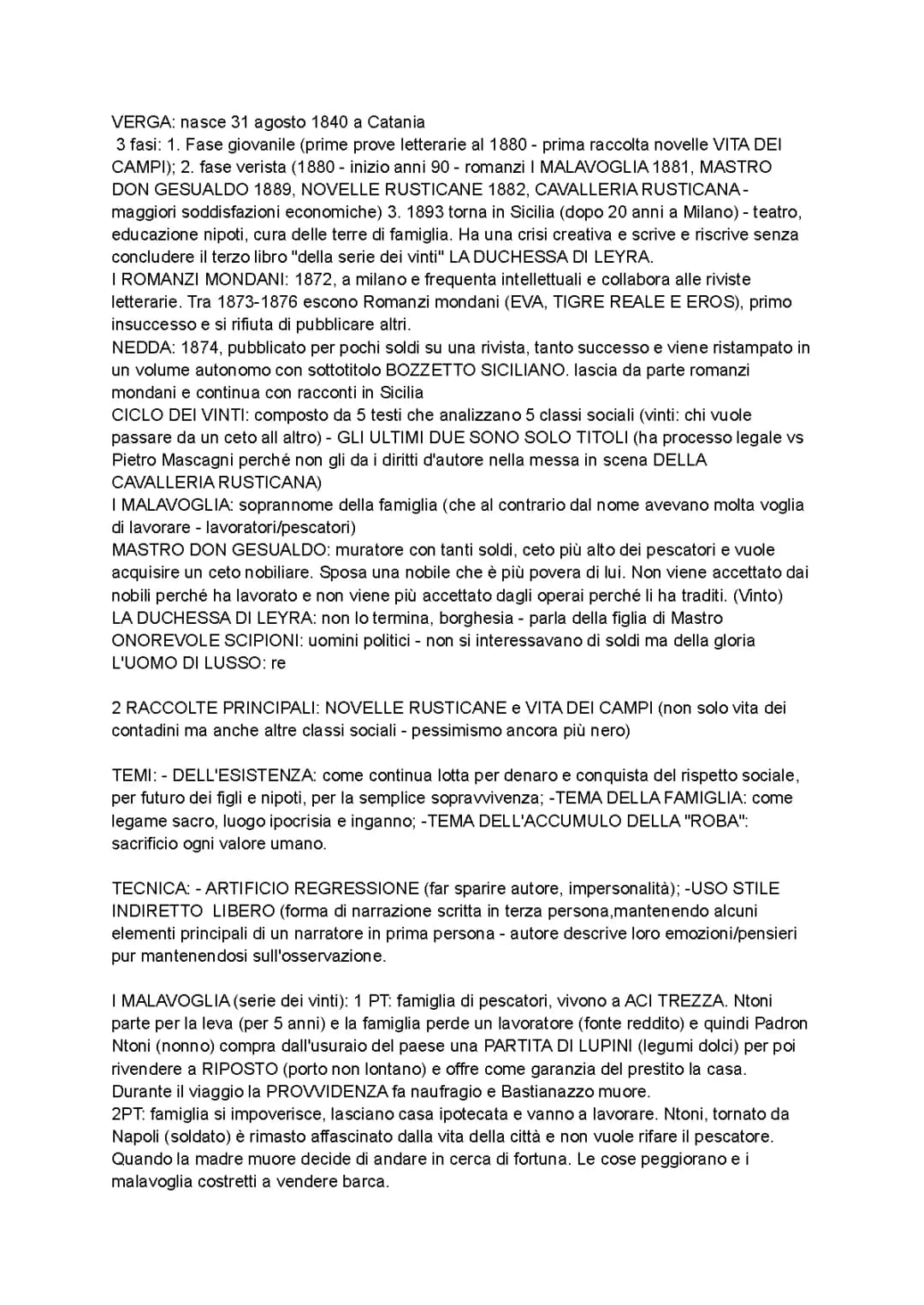 Giovanni Verga: Vita e Opere Sintesi PDF e Schemi per Bambini