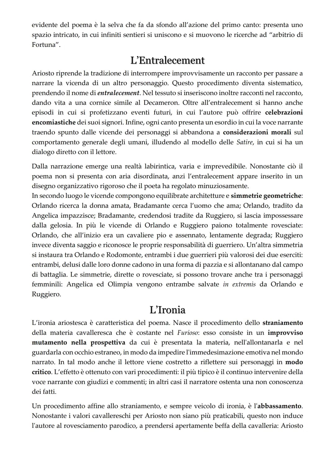 l'Orlando Furioso
L'Orlando Furioso di Ariosto viene considerato una continuazione dell'Orlando
Innamorato di Boiardo, la quale materia cava