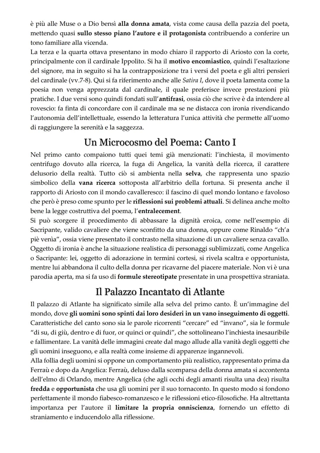 l'Orlando Furioso
L'Orlando Furioso di Ariosto viene considerato una continuazione dell'Orlando
Innamorato di Boiardo, la quale materia cava