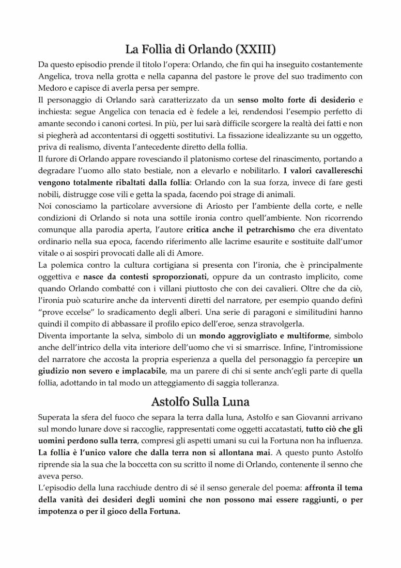 l'Orlando Furioso
L'Orlando Furioso di Ariosto viene considerato una continuazione dell'Orlando
Innamorato di Boiardo, la quale materia cava