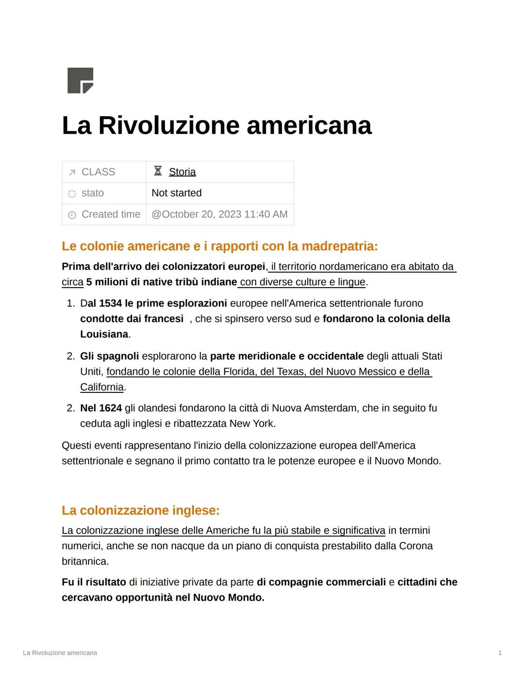 La Rivoluzione americana