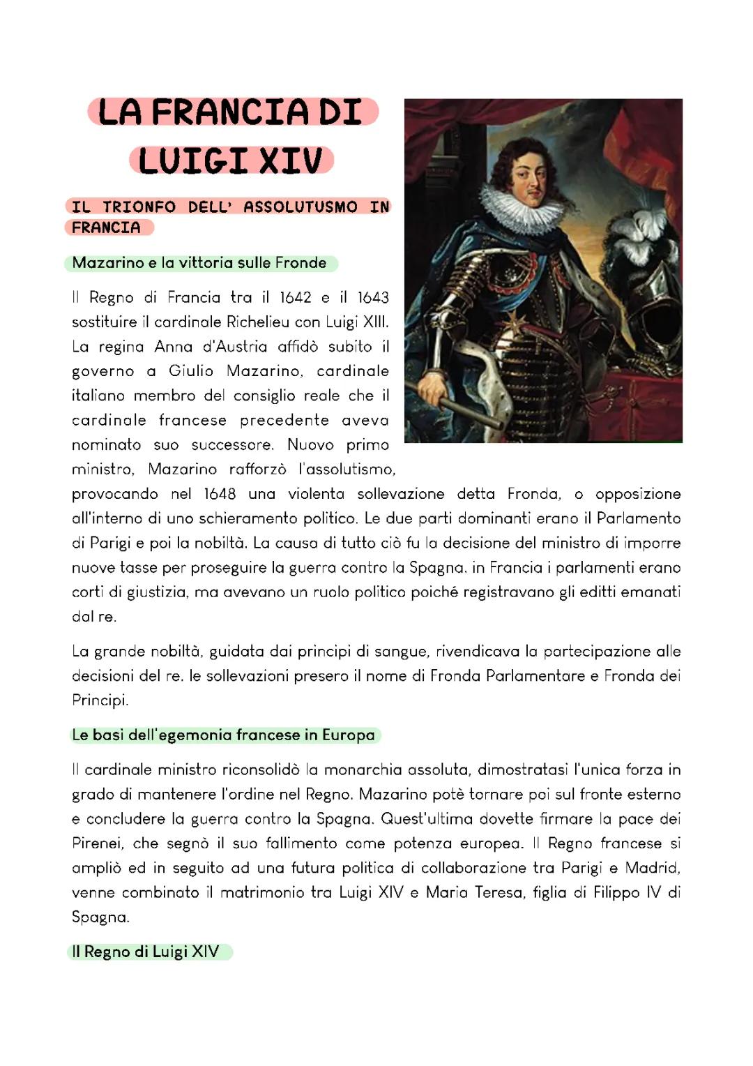 La Francia di Luigi XIV