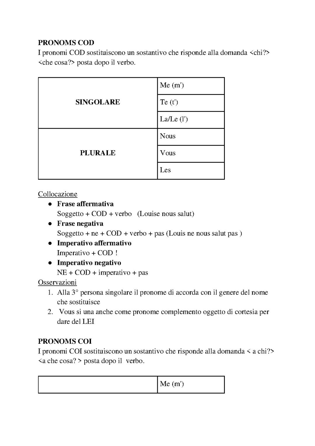Pronomi COI,COD,pronomi gruppi e dimostrativi 
