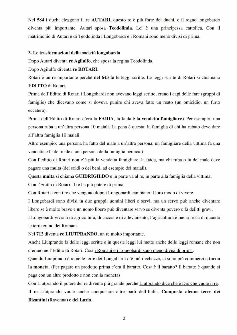 VOL E Unità 4: ILONGOBARDI
1. Le origini dei Longobardi
Nel 569 il popolo dei Longobardi arriva nell'Italia nord orientale (Friuli) con carr