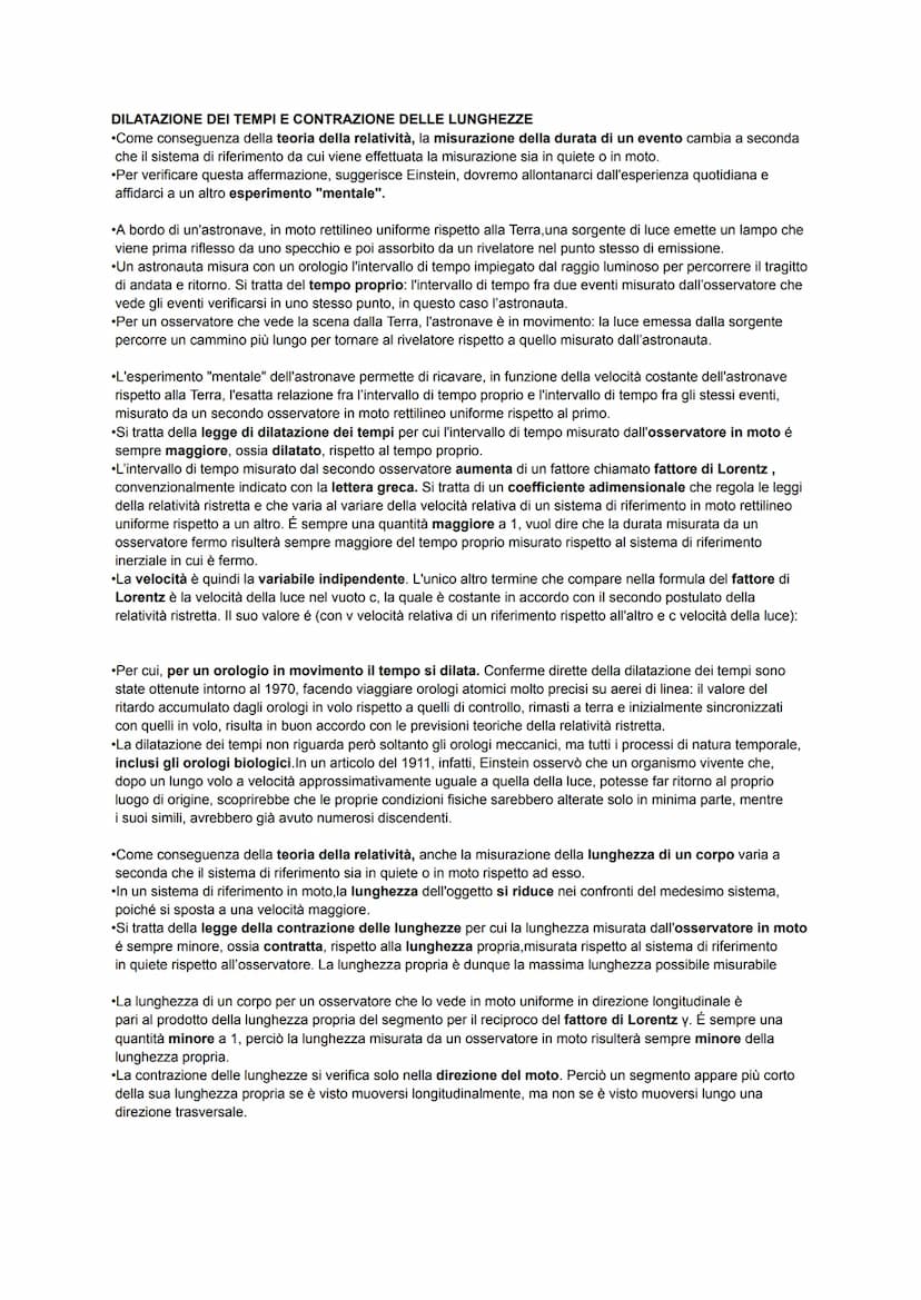 LA TEORIA DELLA RELATIVITÀ RISTRETTA
•La teoria della relatività ristretta o speciale è introdotta da Einstein nel 1905 nel tentativo di cor