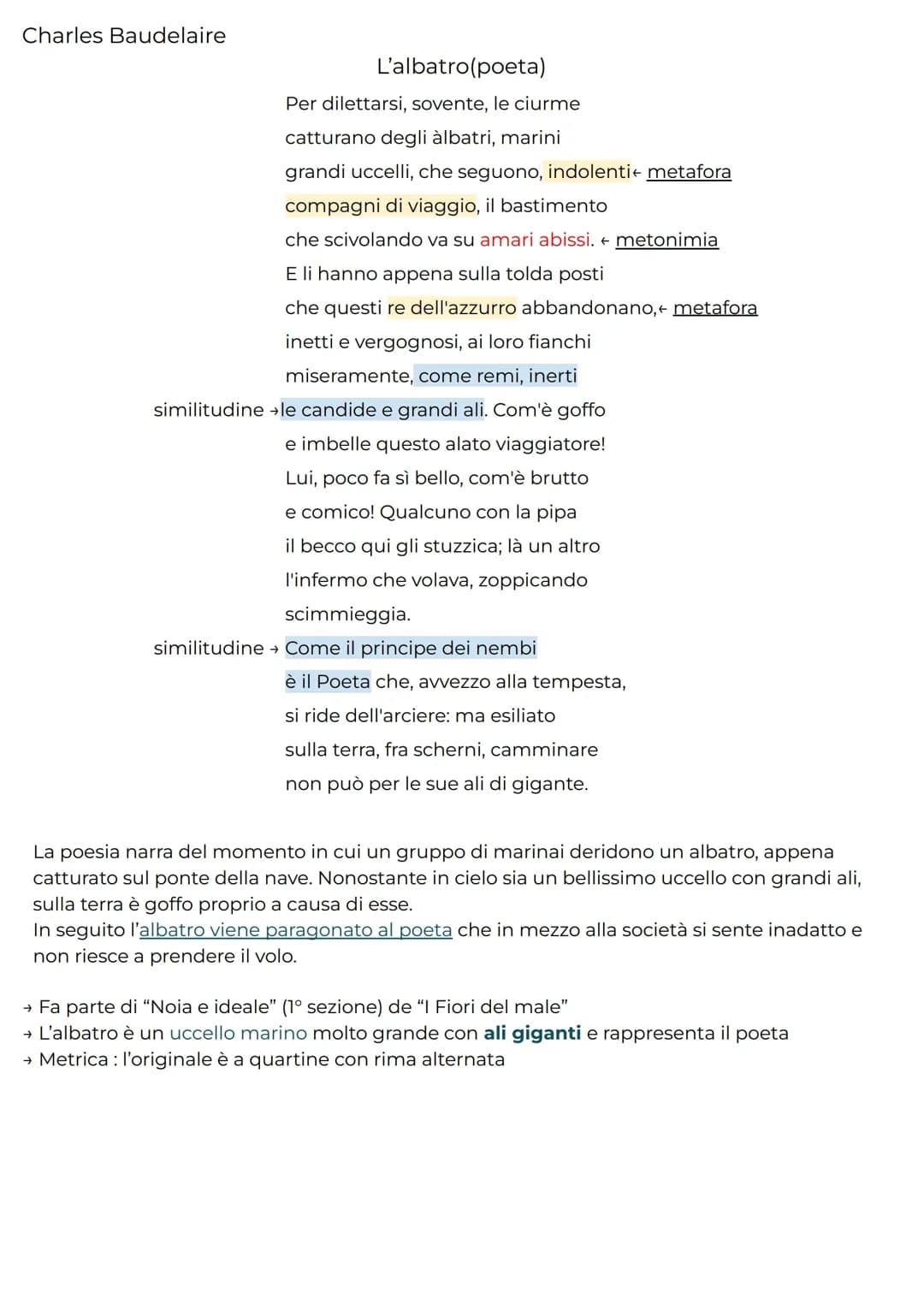 ANALISI LIRICHE PASCOLI E BAUDELAIRE