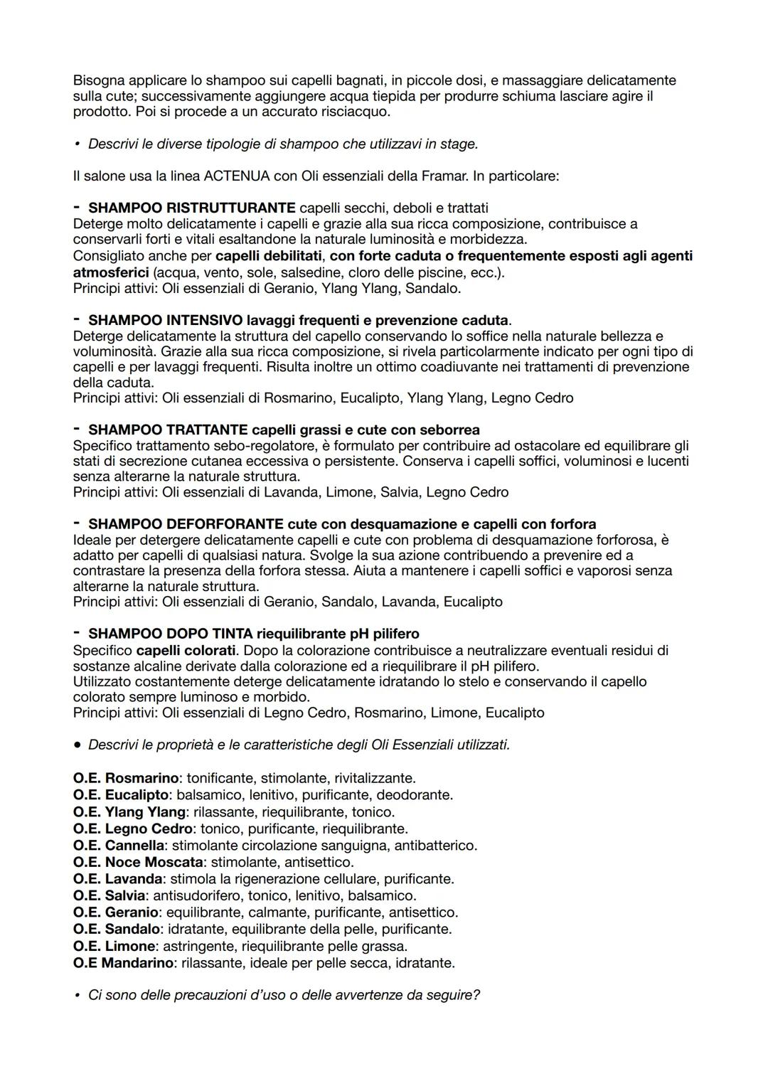 DOMANDE DI CARATTERE GENERALE
. Descrivi la struttura del capello.
Per ottenere risultati professionali, è indispensabile che una buona acco