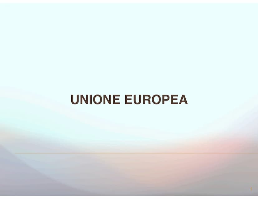 UNIONE EUROPEA L'EUROPA DOPO LA SECONDA GUERRA MONDIALE.
Negli anni successivi alla conclusione della seconda guerra
mondiale l'Europa dovet
