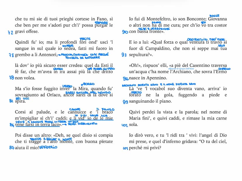 V canto
Il canto si apre con il motivo della meraviglia delle anime che vedono l'ombra fatta dal corpo di
Dante. Le anime pronunciano quasi 