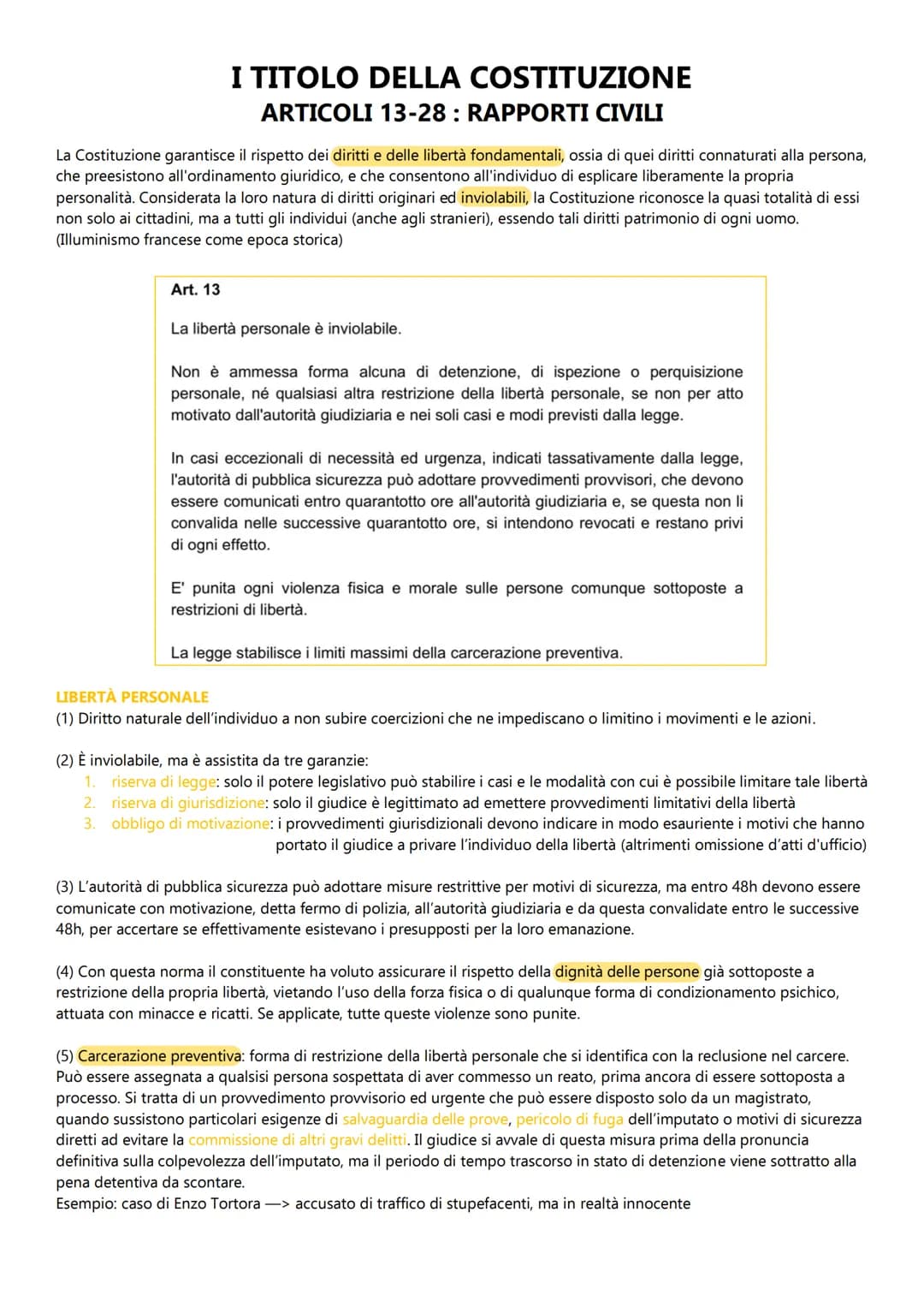 Diritto: articoli della Costituzione italiana 