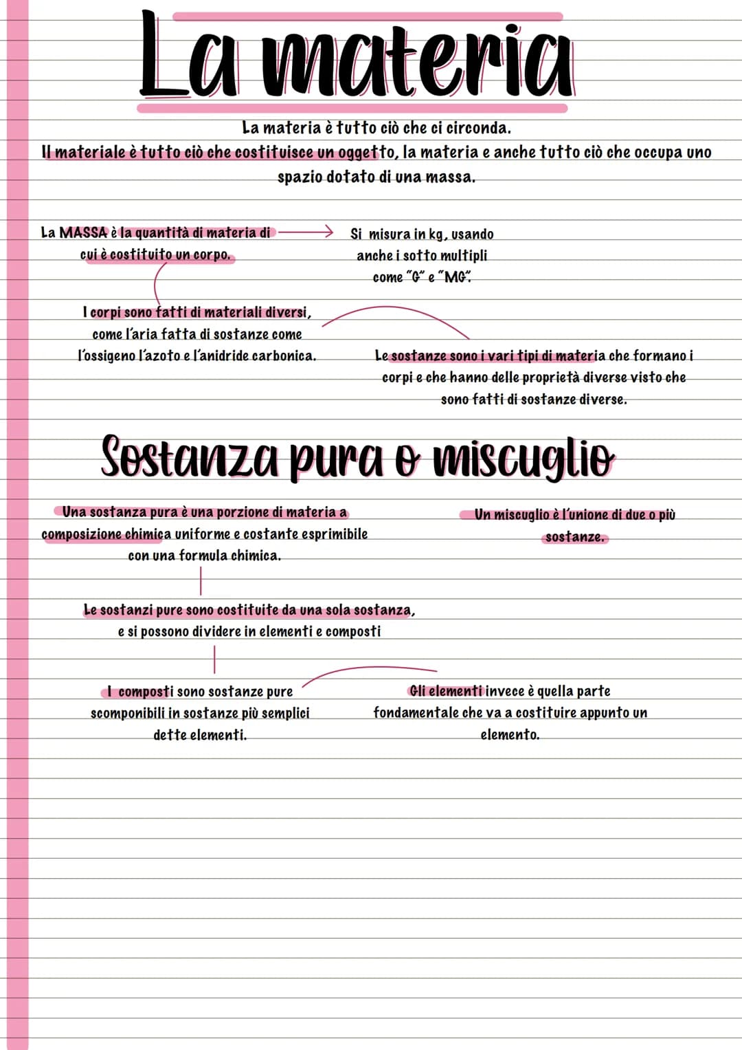 
<p>La materia è tutto ciò che ci circonda. Il materiale è tutto ciò che costituisce un oggetto e occupa uno spazio dotato di una massa.</p>