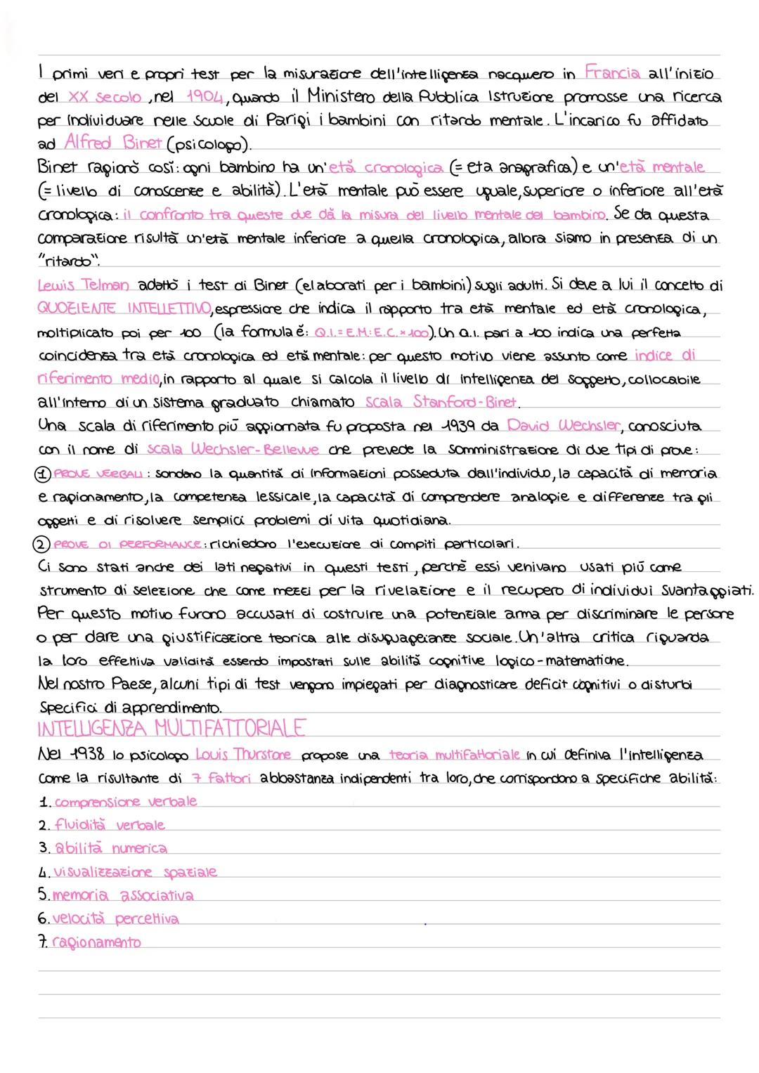 I primi veri e propri test per la misurazione dell'intelligenta nacquero in Francia all'inizio
del XX secolo, nel 1904, quando il Ministero 