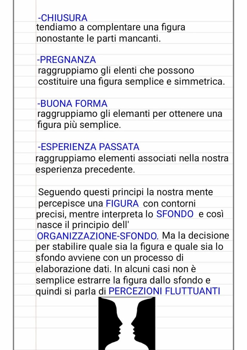 LA PERCEZIONE
La PERCEZIONE è uno dei processi
cognitivi della mente umana che permette di
scoprire l'ambiente. Noi percepiamo
attraverso gl