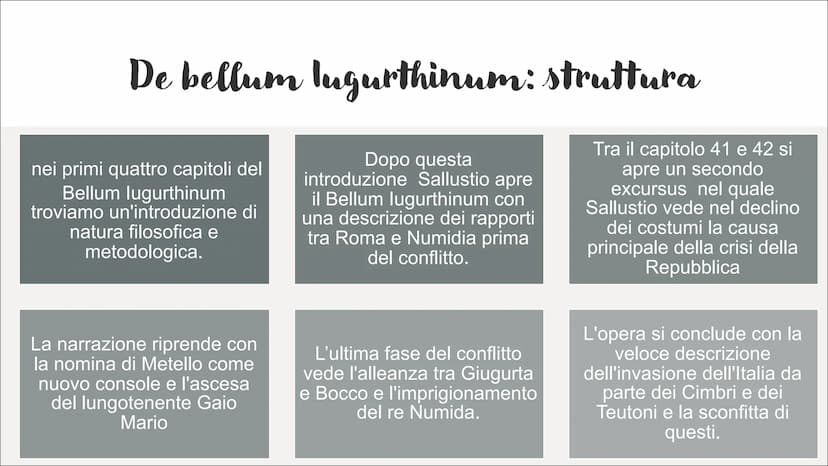 Sallustio
●
●
►
●
•
•
·
•
●
•
● 01
Sallustio è il pater della
storiografia latina perché prima
di lui esisteva solamente la
storiografia ann