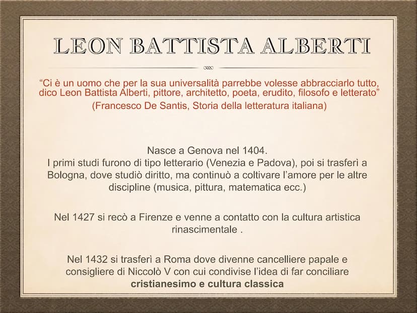 LEON BATTISTA
ALBERTI
(1404-1472)
le Arti si fanno parola scritta
0000 LEON BATTISTA ALBERTI
0000
"Ci è un uomo che per la sua universalità 