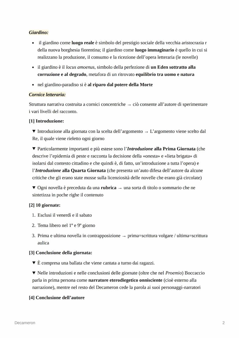Decameron
[ 1349-1353] → Giovanni Boccaccio compone la sua opera più importante.
Dal greco: Decameron di dieci giorni (deca=dieci)
• Boccacc