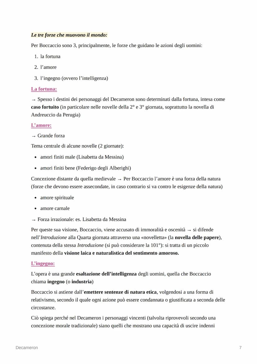Decameron
[ 1349-1353] → Giovanni Boccaccio compone la sua opera più importante.
Dal greco: Decameron di dieci giorni (deca=dieci)
• Boccacc