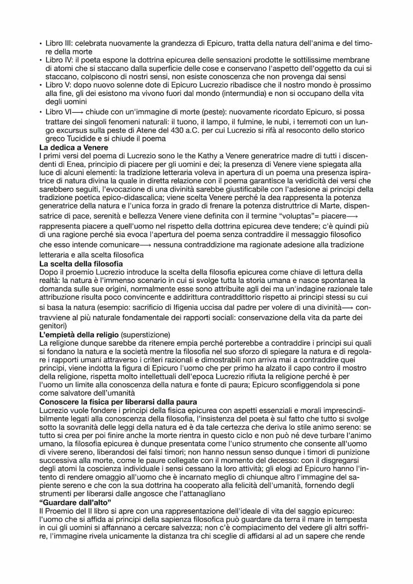 Latino
Tito Lucrezio carol secolo a.C
Della vita di Lucrezio sappiamo poco dato che sono poche le fonti che ci parlano di lui, molti pen-
sa