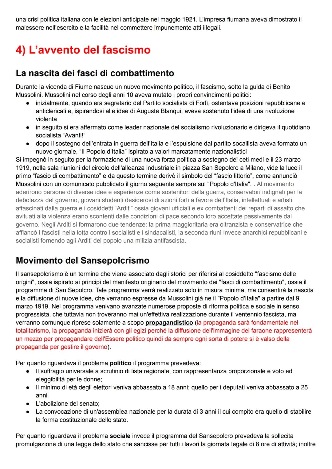 L'ITALIA DAL DOPOGUERRA AL
FASCISMO
1) La crisi del dopoguerra
L'economia postbellica
Alla fine della guerra l'Italia dovette affrontare num