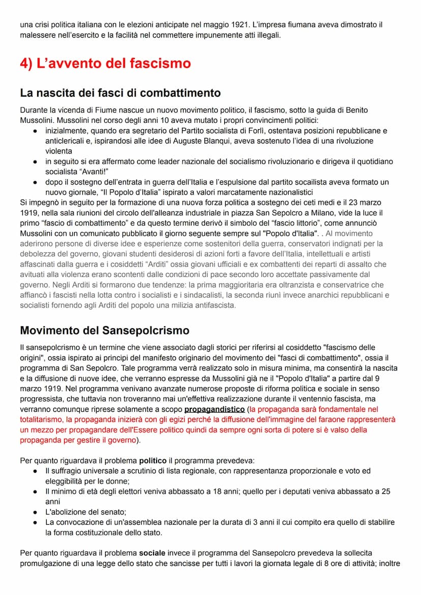 L'ITALIA DAL DOPOGUERRA AL
FASCISMO
1) La crisi del dopoguerra
L'economia postbellica
Alla fine della guerra l'Italia dovette affrontare num