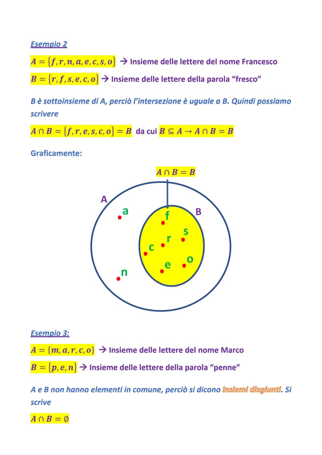 GLI INSIEMI
In senso matematico, un insieme è una collezione di elementi distinti,
aventi caratteristiche comuni in cui è molto importante i