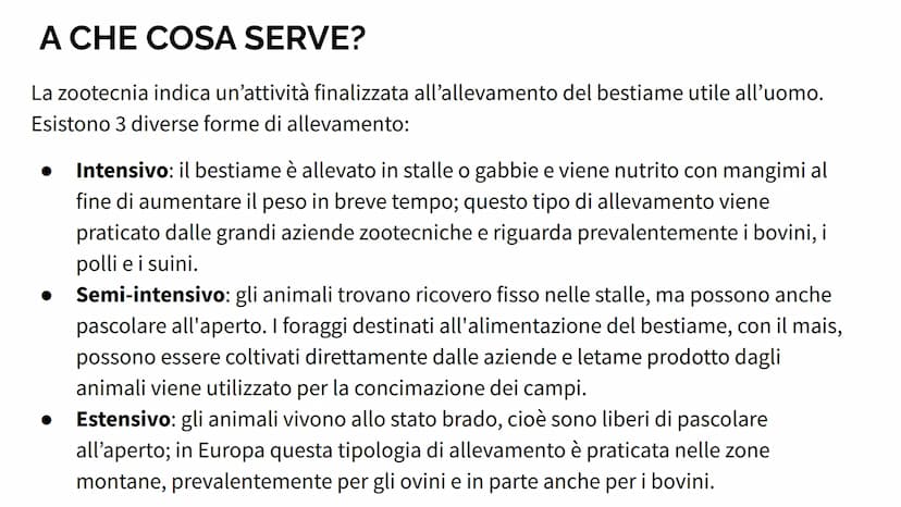 
<p>La zootecnia è una scienza che si occupa dell'allevamento degli animali domestici utili all'uomo, con un focus sul profilo genetico ed e