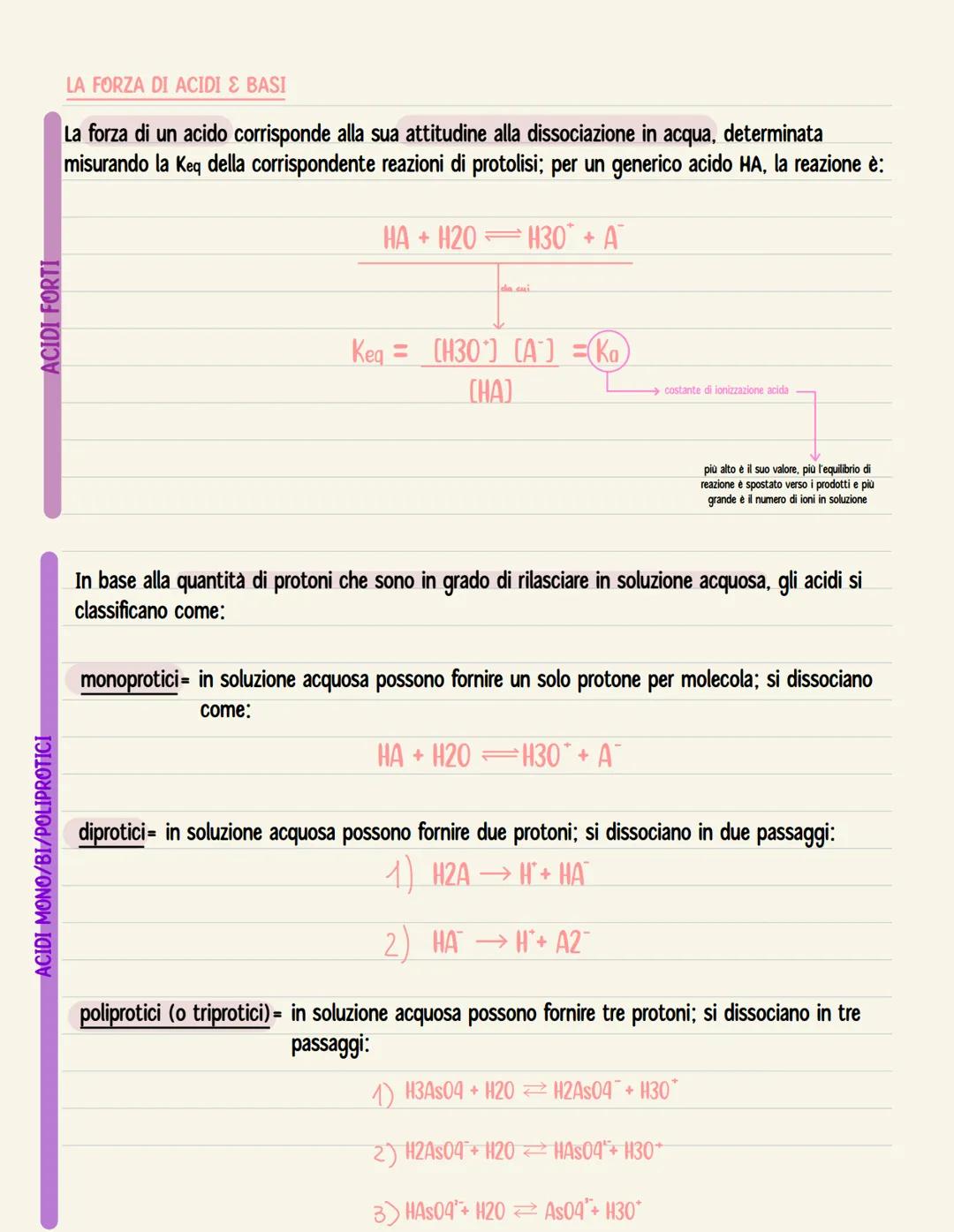 Acidi e basi
TEORIA DI BRØNSTED-LOWRY
• ACIDO
BASE
qualunque specie chimica capace di cedere una o più ioni H+
qualunque specie chimica capa