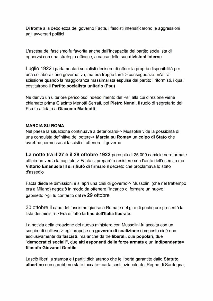 ITALIA DAL DOPOGUERRA AL FASCISMO
1. Le trasformazioni politiche del dopoguerra
Nel difficile clima del dopoguerrai partiti politici avrebbe