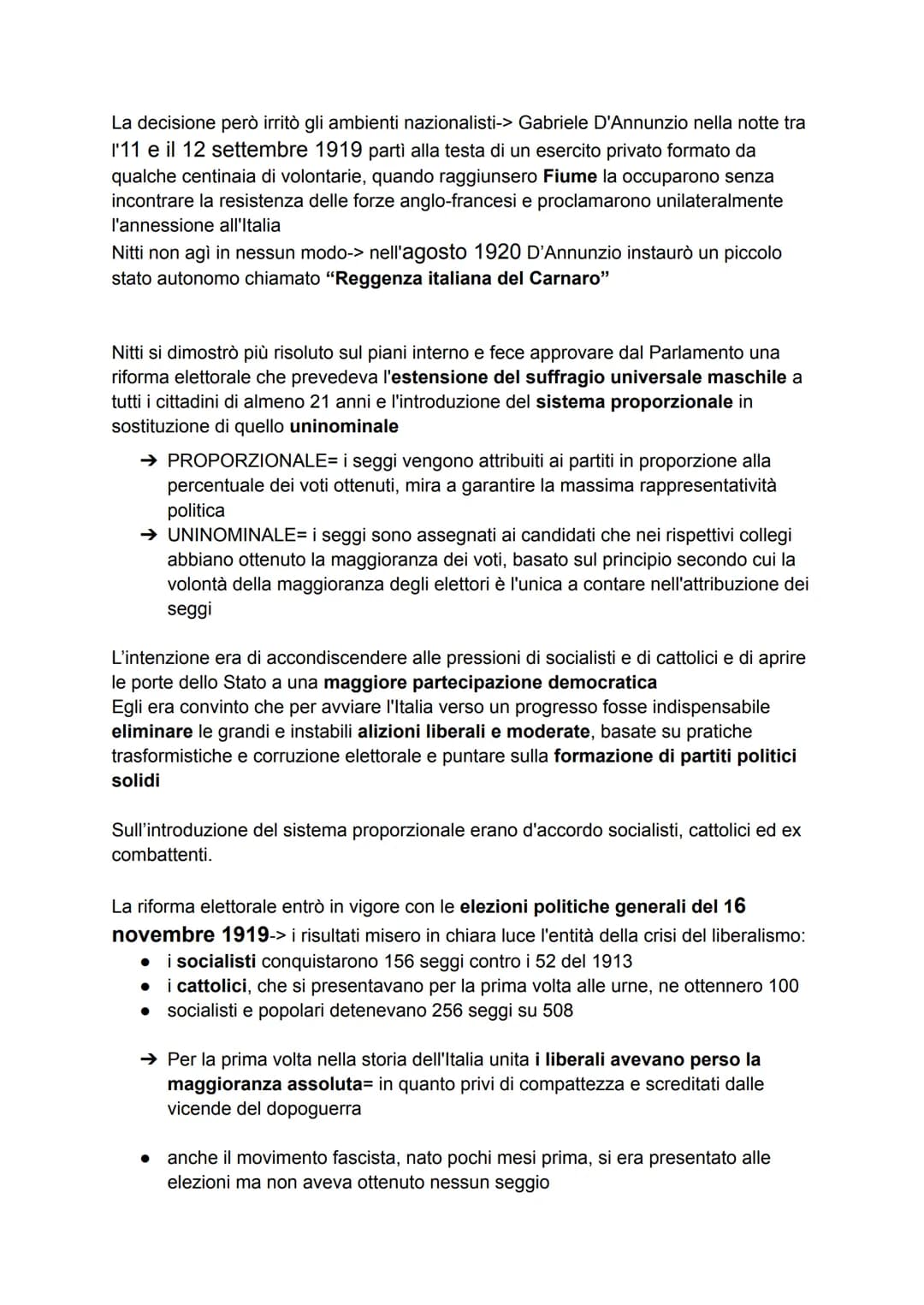 ITALIA DAL DOPOGUERRA AL FASCISMO
1. Le trasformazioni politiche del dopoguerra
Nel difficile clima del dopoguerrai partiti politici avrebbe
