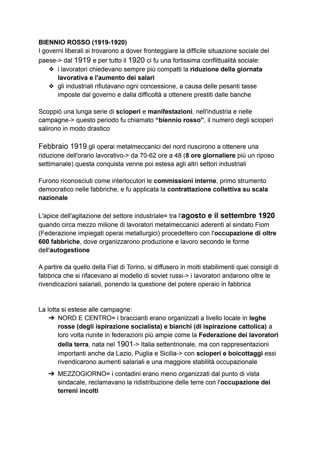 ITALIA DAL DOPOGUERRA AL FASCISMO
1. Le trasformazioni politiche del dopoguerra
Nel difficile clima del dopoguerrai partiti politici avrebbe