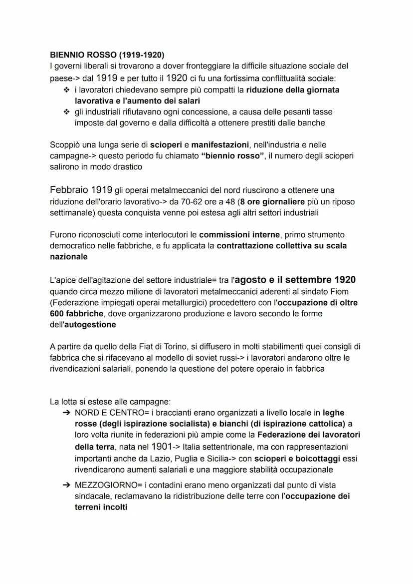 ITALIA DAL DOPOGUERRA AL FASCISMO
1. Le trasformazioni politiche del dopoguerra
Nel difficile clima del dopoguerrai partiti politici avrebbe