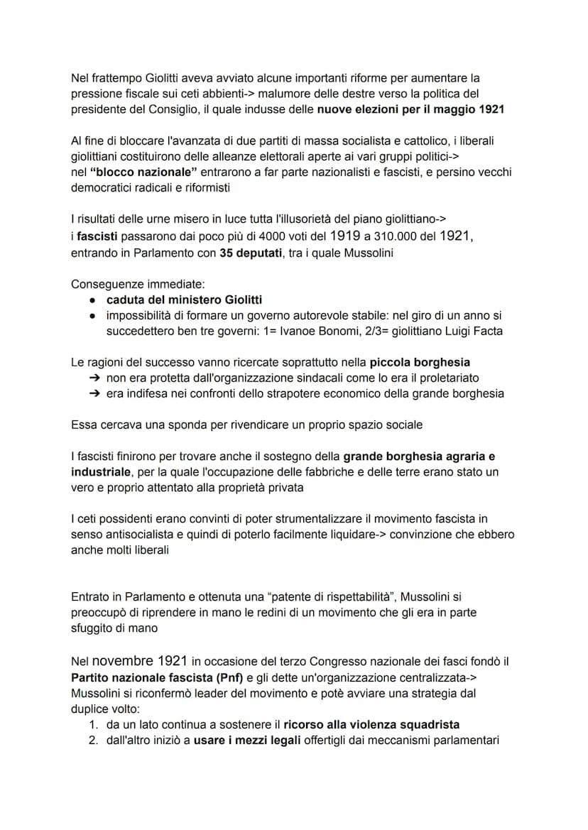 ITALIA DAL DOPOGUERRA AL FASCISMO
1. Le trasformazioni politiche del dopoguerra
Nel difficile clima del dopoguerrai partiti politici avrebbe