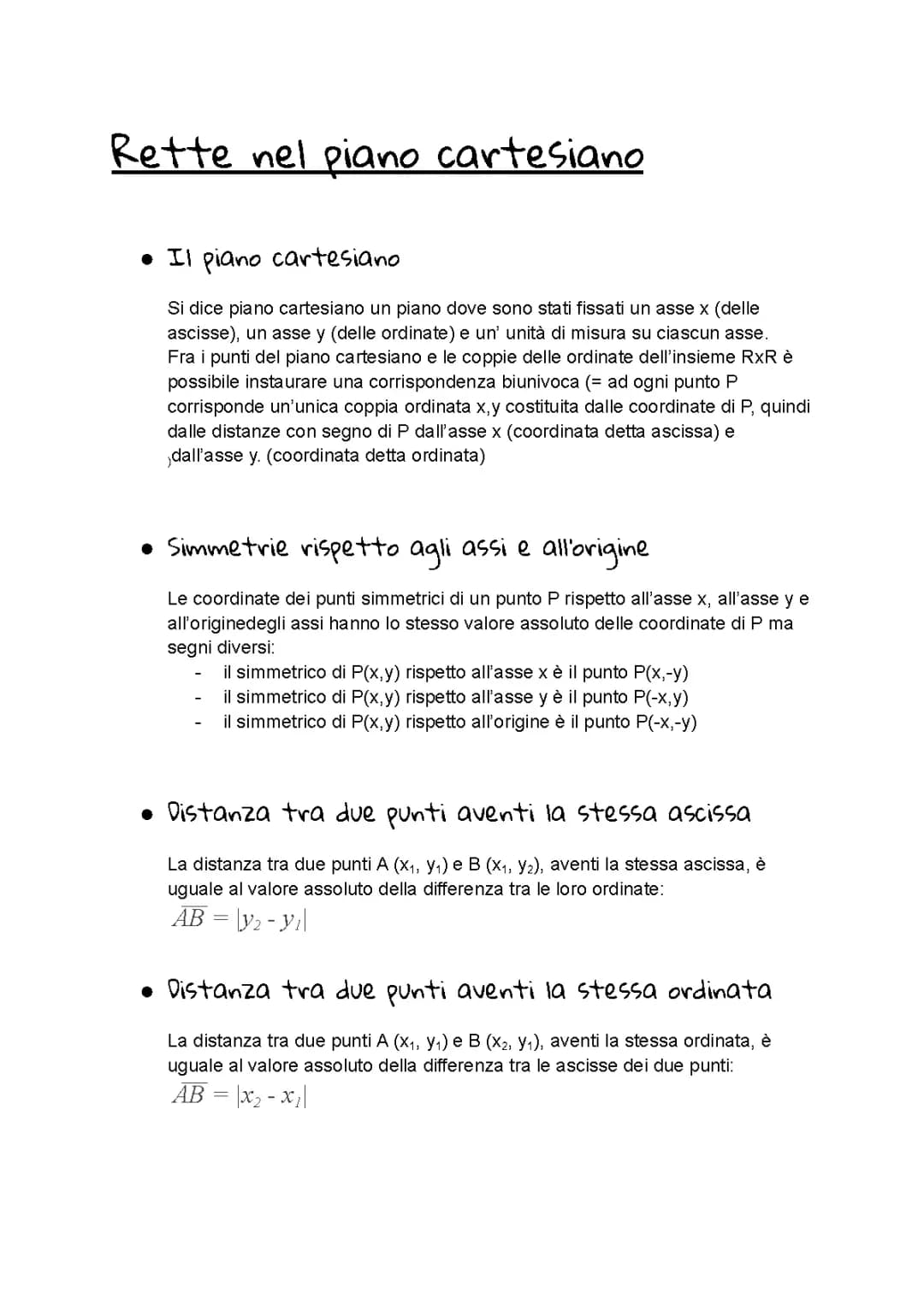 Rette sul piano cartesiano