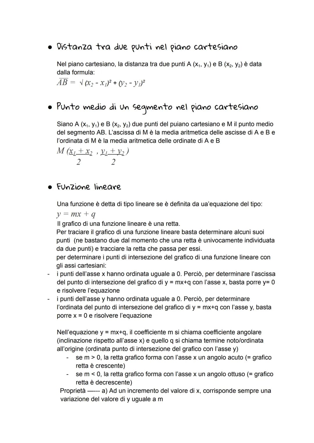 Rette nel piano cartesiano
•Il piano cartesiano
Si dice piano cartesiano un piano dove sono stati fissati un asse x (delle
ascisse), un asse