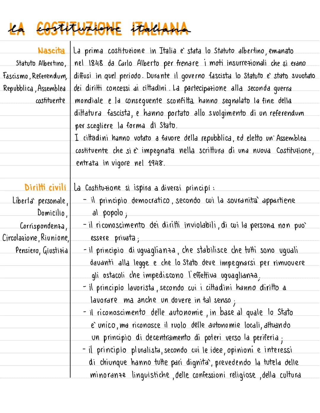 la costituzione italiana
Nascita La prima costituzione in Italia e` stata lo Statuto albertino, emanato
Statuto Albertino, nel 1848 da Carlo