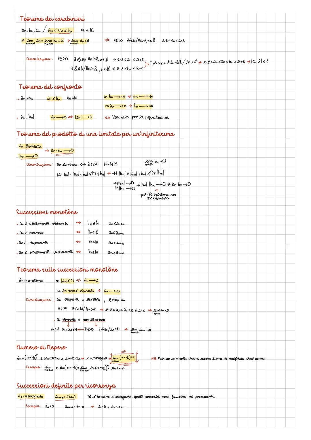 # Successioni

$f: n \in N \longrightarrow f(n) \in R$

Limite di una successione
$lim_{n \to +\infty} a_n = a \Leftrightarrow \forall \epsi