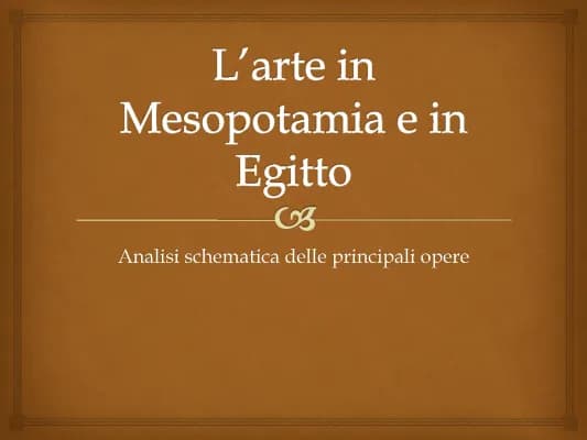 Know L’arte in Mesopotamia e in Egitto  thumbnail